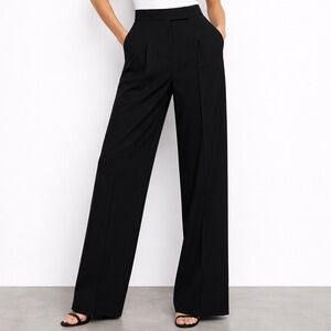 Zara Black High Waist Size Medium Drapey Wide Leg Pleated Front Trouser Pants